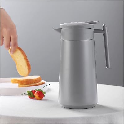 Insulated Thermos Pot Home Kitchen Thermal Pitcher Stainless Steel Insulation Kettle Vacuum Flasks Tea Coffee Pot Water Jug Black Gray