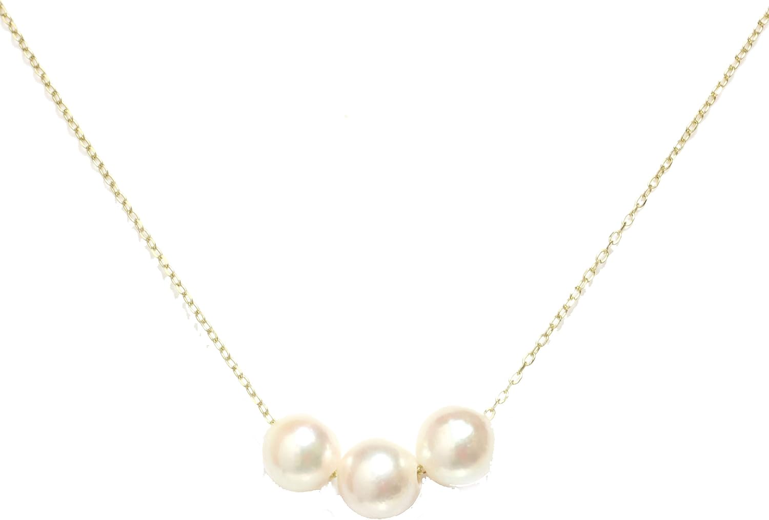Akoya Pearl Necklace 7.5-8 MM 14kt Rose, White Or Yellow Gold chain 16 or 18 Gift for Women