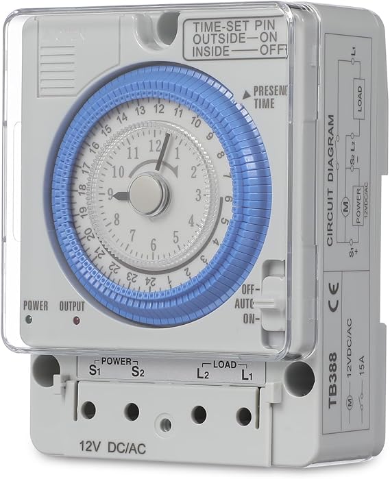 ULTECHNOVO 12V Dc Mechanical Timer Switch Portable Time Control Device for Home Kitchen Cooking and Baking
