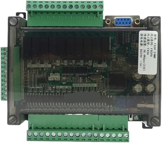 PLC programmable Logic Controller FX3U-24MR FX3U-24MT PLC Industrial Control Board 14 Input 10 Output 6AD 2DA with 485 Communication and RTC(FX3U-24MR Relay)