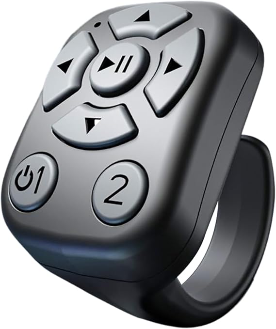 Remote Control Page Turner Ring - Presentation Clicker, Camera Shutter Remote Button, Wireless Media Controller | Hands Free Scrolling Tool For Reading Recording Photos Videos Presentations