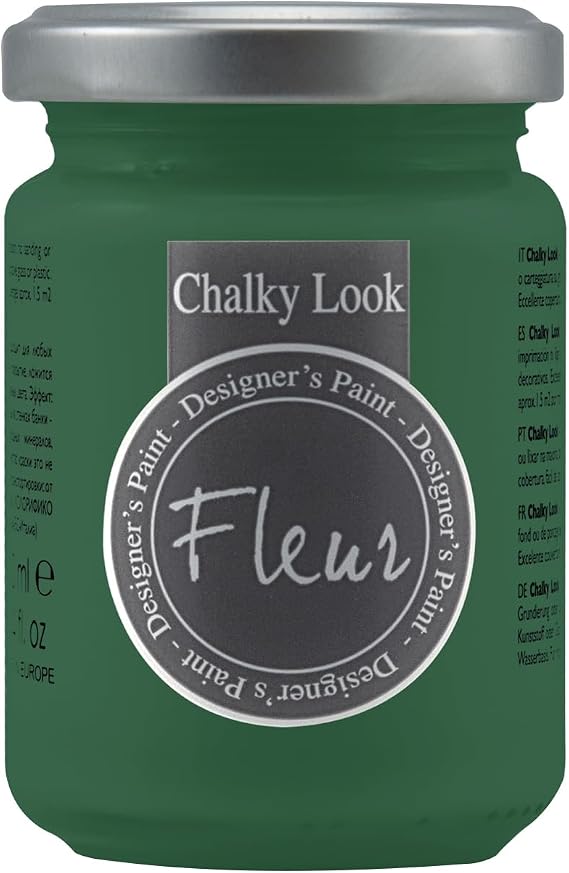 Fleur Chalky Look Paint - The Green Queen, 4.4 oz jar