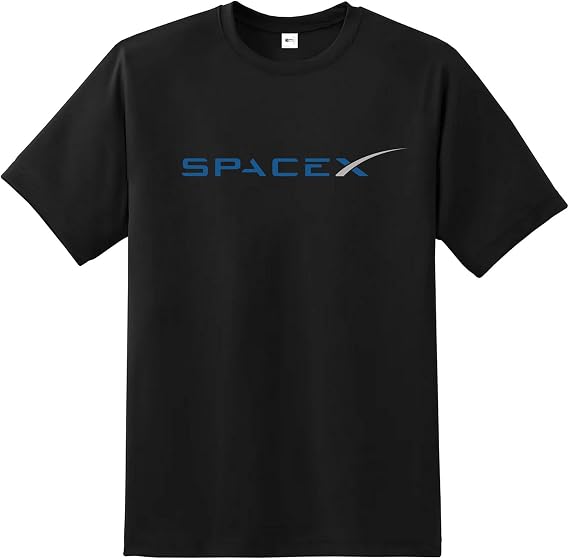 Daily Apparel SpaceX Logo Men's T-Shirt, Quality Printed Classic Blue & White Print Short Sleeve SpaceX T-Shirt for Men/Women/Kids