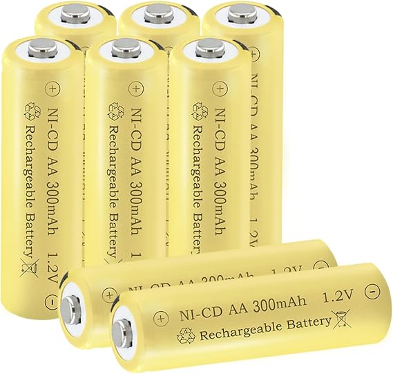 1.2 Volt AA 300mAh NI-CD Rechargeable Batteries for Outdoor Solar Decorative Lights, Candles Light, Solar Lamps, 8-Packs