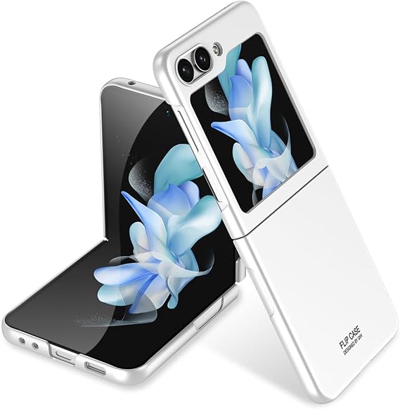 Aksesuarcim Samsung Galaxy Z Flip 5 ile Uyumlu Kılıfı Mat Pastel Renkli Parmak İzi Bırakmayan İnce Sert Silikon Kapak Kıpta Gümüş