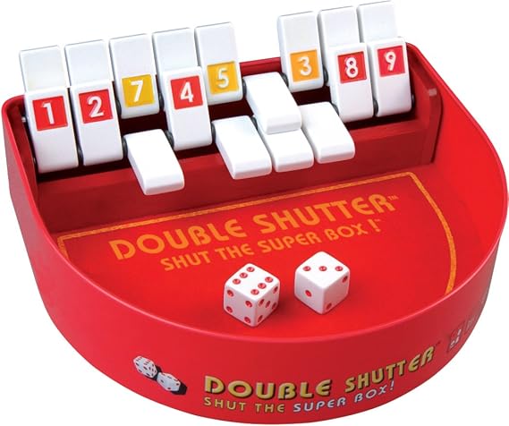 Double Shutter Shut The Box Dice Game, Fun Math and Strategy Family Game by Blue Orange Games- 1 to 4 Players for Ages 8+