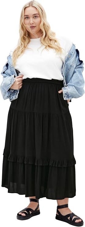 City Chic Women's Plus Size Skirt - Devine Beauty Plain