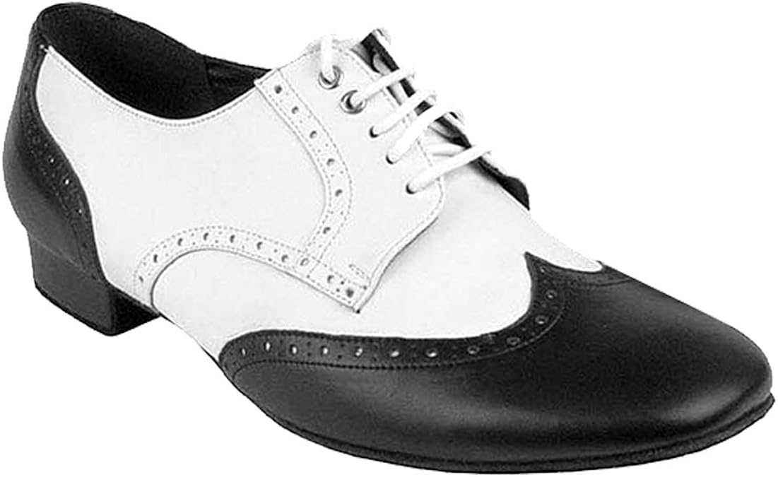 Very Fine Dance Shoes Men's Ballroom Salsa Standard & Smooth Black & White Dance Shoes Comfortable (Bundle of 4)