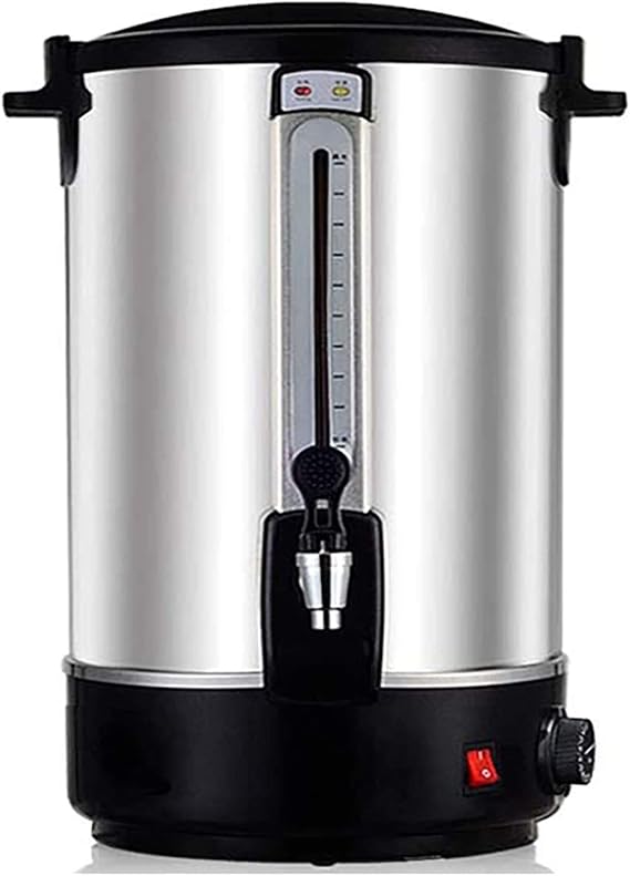 Electric Hot Water Dispenser, Electric Kettles Stainless Steel Commercial Coffee Maker Urn Water Boiler Beverage Warmers with Indicator Light, Adjustable Temperature: 30~110C/Black/20L