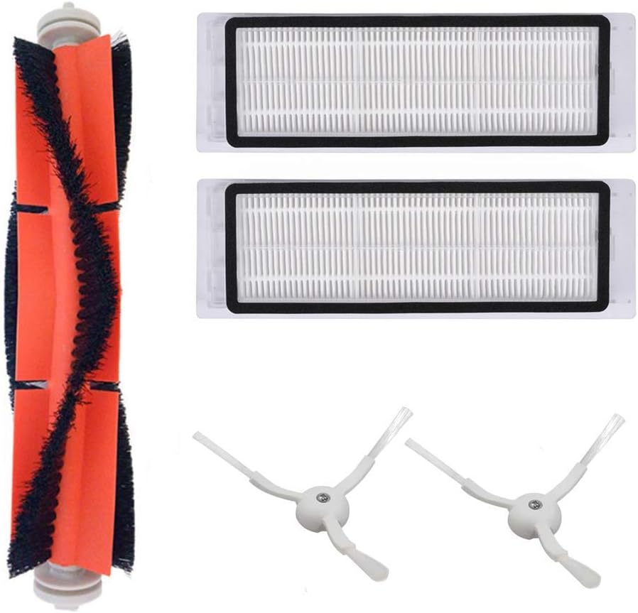 Accessory Kit for Xiaomi Roborock S50 S51 S55 S5 Xiaowa Mi Mijia E25 C10 Robotic Vacuum Cleaner Replacement Parts Pack of Main Brush, Hepa Filter, Side Brush