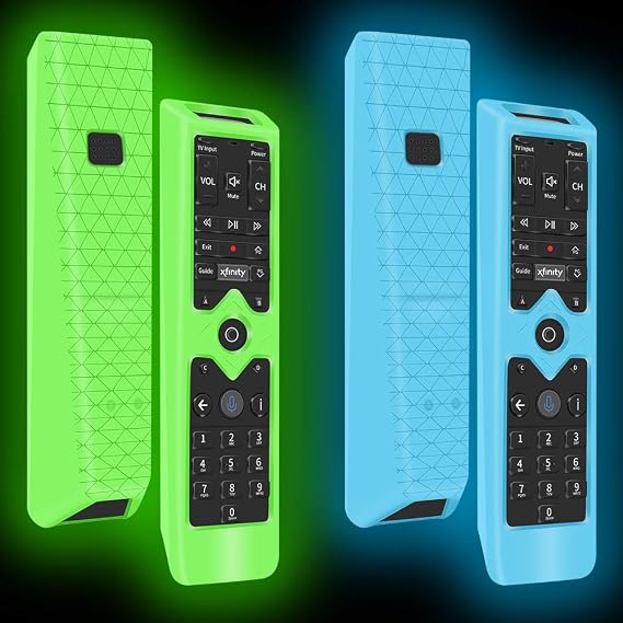 Xfinity リモコン用リモート保護ケース 2個パック シリコンケース スキンスリーブ XFinity Comcast XR15 音声リモコン 厚い層 耐衝撃バンパーリモートバックカバー グローグリーン+グローブルー
