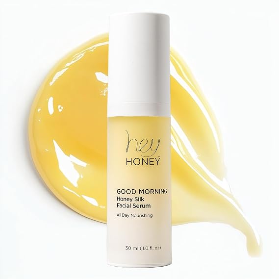 Hey Honey Good Morning Honey Silk Face Serum Skin Barrier Vitamin C & Hyaluronic Acid Serum with Biomimetic Squalane Glow, Long-Lasting Hydration & Makeup Primer for Sensitive Skin 1 Fl Oz