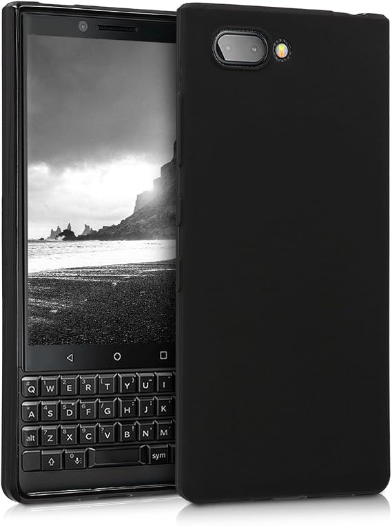 kwmobile Case Compatible with BlackBerry KEYtwo (Key2) Case - Soft Slim Protective TPU Silicone Cover - Black Matte