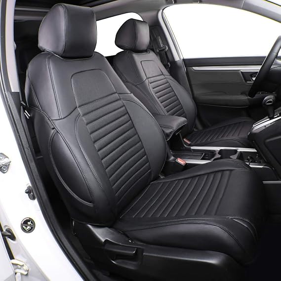 EKR Car Seat Covers for Honda CRV 2012-2014 (NO LX) Leatherette Full Set | Custom Fit for Honda CRV 2012 2013 2014 (Not for LX) Factory-Style Interior Upgrade,Faux Leather(Black)