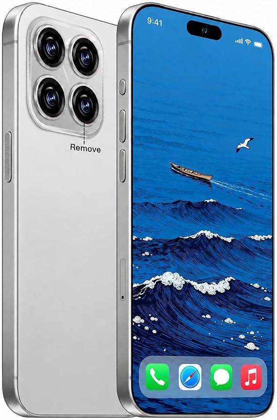 16 PMax 5G Unlocked Phone, 256GB+12GB Smartphone, Unlocked Cell Phone Android 14, 7000mAh Battery, 6.8" FHD+ Screen, Unlocked The Phone/Dual SIM/Fingerprint Lock/Face (White)
