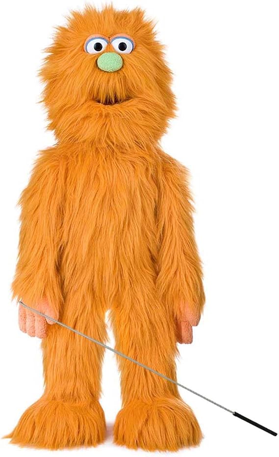 30" Orange Monster Puppet, Full Body Ventriloquist Style Puppet