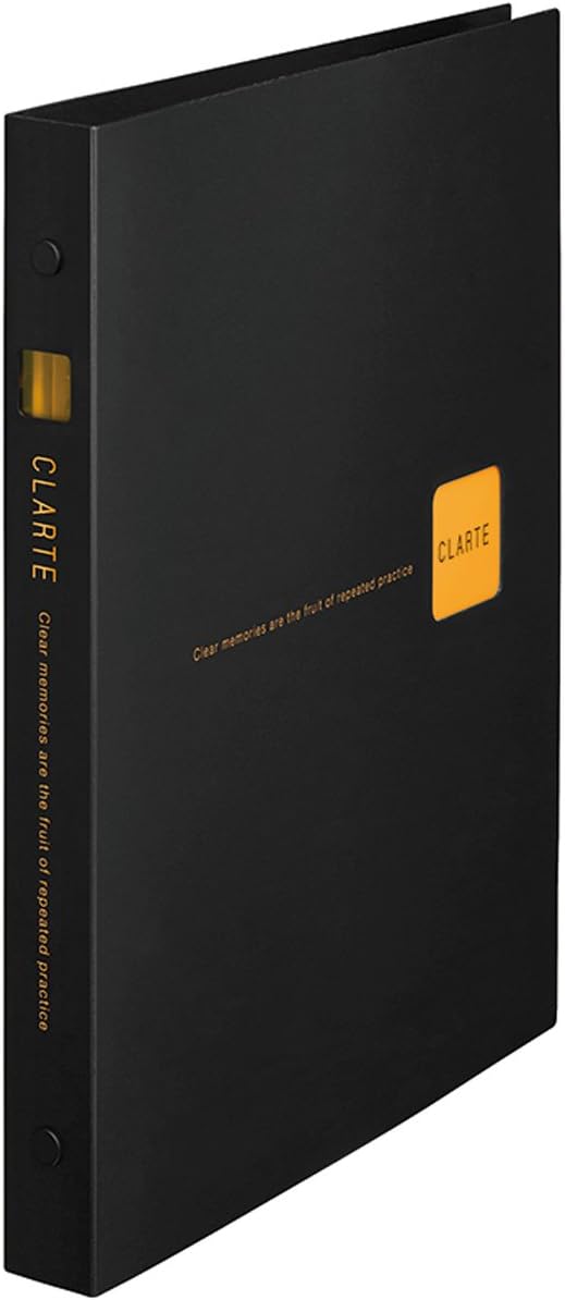 Maruman CLARTE 20-Ring Binder, 5 Tab Dividers, A5 5.8"x8.3", Black & Orange