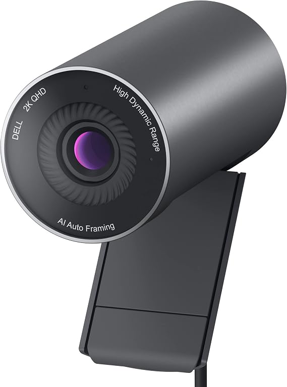 Dell Pro Webcam – WB5023 – 2K QHD – 722-BBBU 2560x1440, 24/30fps, Sony STARVIS sensör, DOL-HDR, AI otomatik çerçeveleme, gürültü önleyici mikrofon, 78° geniş açı, USB-A bağlantı, mahremiyet kapağı