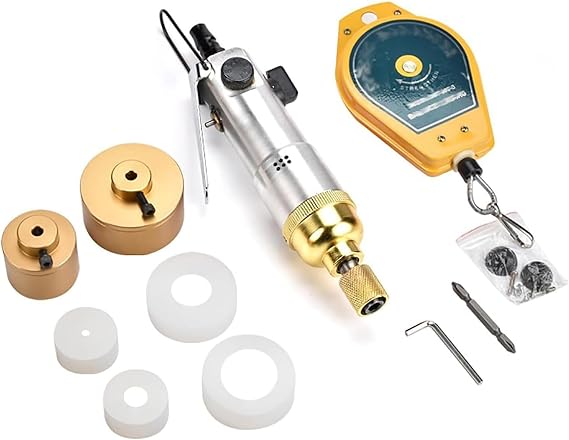 Handheld Bottle Screw Cap Tightener, Pneumatic Capping Machine, with Adjustable Speed, 1/4in Air Inlet, for Diameter 10-50mm Bottle Cap