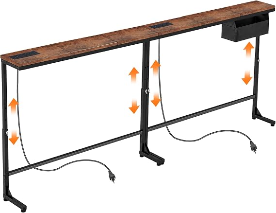 78.8" Narrow Console Table, Behind Couch Table with AC Outlets