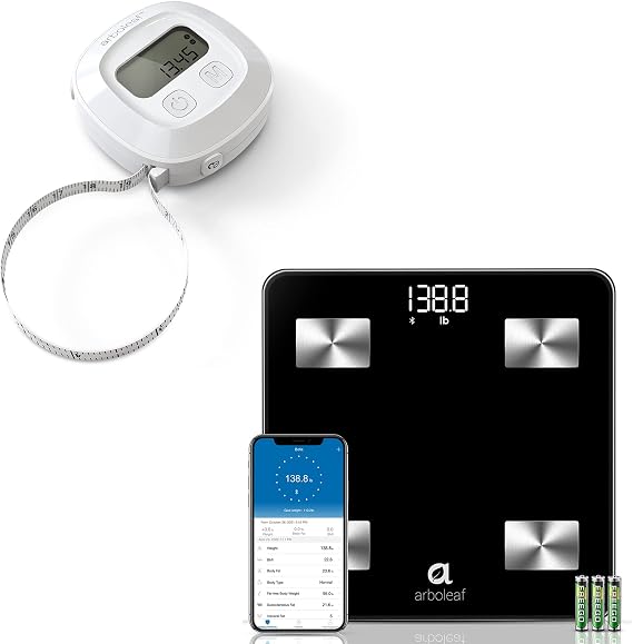 arboleaf Smart Bluetooth Bathroom Weight Scale+Smart Body Tape Measure with App