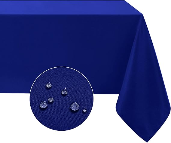 Softalker Rectangle Tablecloth, Waterproof & Stain Resistant Table Cloths Wrinkle Free Fabric Washable 210GSM Polyester Table Cover for Dining/Party/Outdoor - 60 x 84 inch, Royal Blue