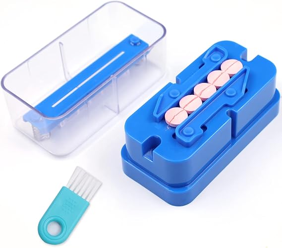 Pill Cutter Splitter for Small and Tiny Pills, Abnaok 1/2 Pill Splitter for Small Pills,Vitamins, Tablets in Half or Quarters, Accurate and Easy Cutting, Stainless Steel Blade
