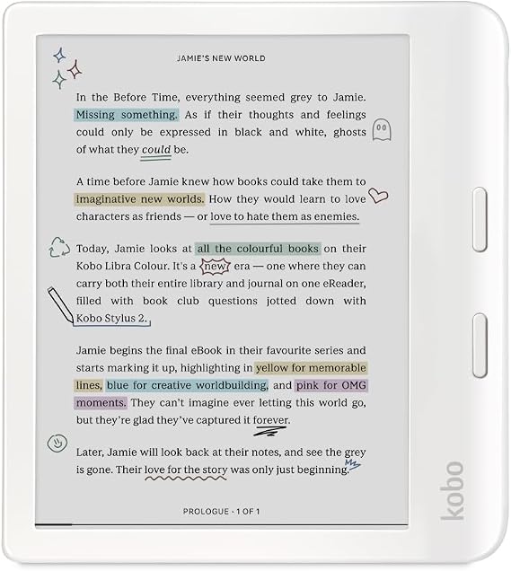 Kobo Libra Colour E Kitap Okuyucu 7" Beyaz