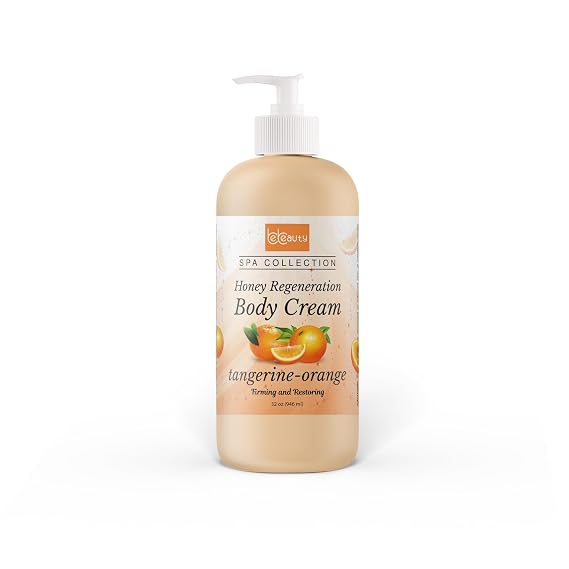 BeBeauty Tangerine Orange Honey Regeneration Body Cream Hydrating & Nourishing Body Lotion for Smooth, Soft, Bright Skin 16 oz