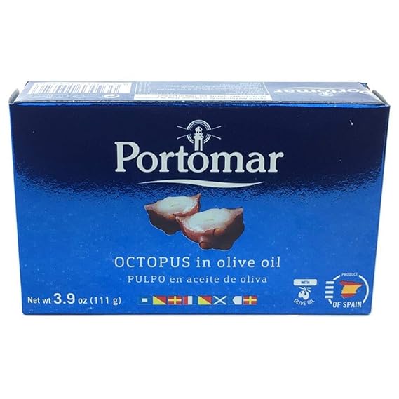 Spanish OCTOPUS IN OLIVE OIL | Perfect For Octopus With Potatoes, Salads and More | Galician Octopus Ready To Eat | Product Imported From Spain | Pulpo En Aceite De Oliva | Octopus In Olive Oil