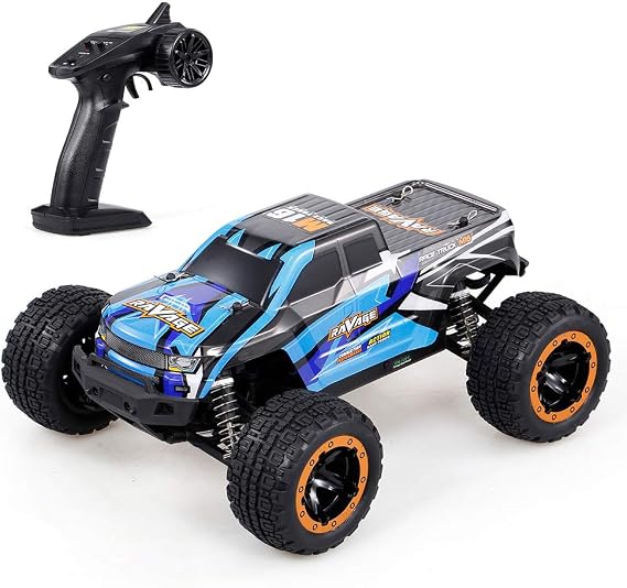 GoolRC 16889A RC Car, 1:16 Scale Remote Control Car, 4WD 45KM/H High Speed RC Truck with Brushless Motor, 2.4GHz All Terrain Off Road RC Crawler, Electric Vehicle Toy for Adults (Blue)