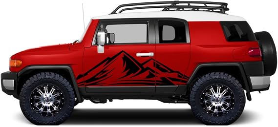 Trek Side Graphics Kit 3M Vinyl Decal Wrap Compatible with Toyota FJ Cruiser 2007-2014 - Matte Black
