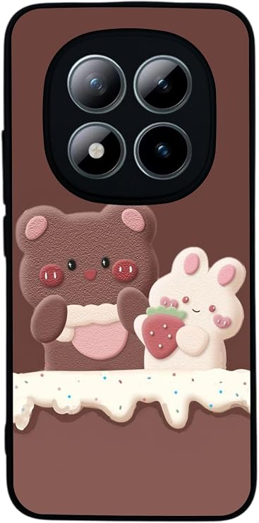 Xiaomi Redmi Note 15 Pro ile Uyumlu Oyuncak Ayıcık Tasarımlı, Yumuşak Silikon, Şok Emici Koruyucu Kılıf, Kahverengi