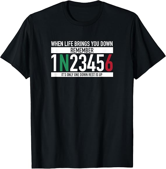 1N23456 Motorcycle Gear Shift Motorcyclist T-Shirt