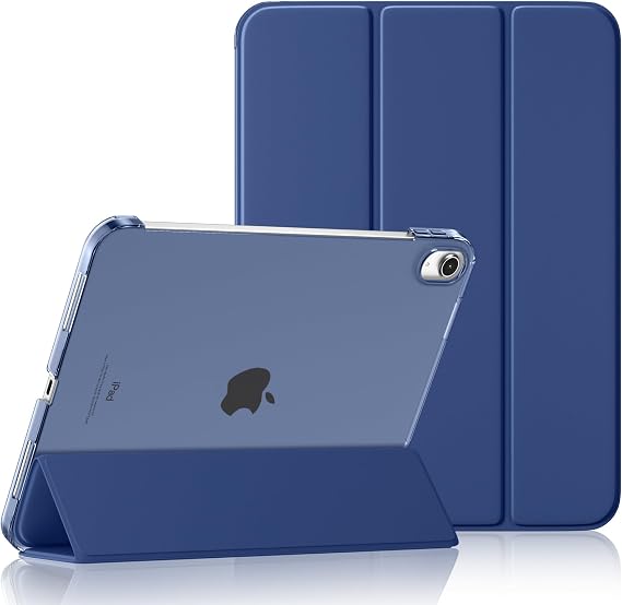 Kidopire Case for iPad 11th Generation 2025 & 10th Generation 2022, 10.9 inch Case with PC Translucent Back, Protective Cover for iPad 10th/11th Gen, Support Touch ID, Auto Wake/Sleep, Navy Blue