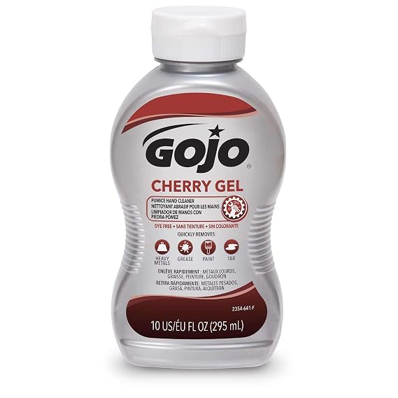 GOJO Cherry Gel Pumice Hand Cleaner, Cherry Scent, 10 Oz Bottle