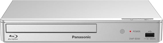 Panasonic DMP-BD84EB-S Smart Network 2D Blu-ray Disc/DVD Player, Internet Apps, High-Resolution Audio, External HDD Playback, USB, Ethernet, Compact Design, Silver