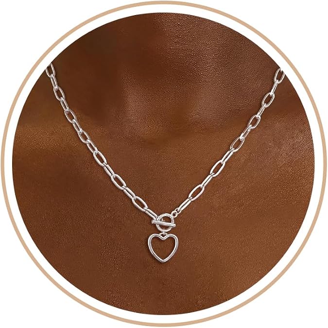 CHESKY Cross Necklace for Women Trendy, Dainty 14K Gold Plated Paperclip Charm Necklace for Womens Chunky Cross Pendant Necklace Gold Jewelry Religious Christian Gifts for Christians