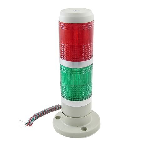uxcell 24V DC Industrial Red Green LED Signal Tower Lamp Warning Stack Light