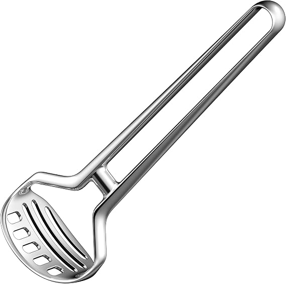 QAP Stainless Steel Heavy Duty Potato Masher Avocado Smasher | Seamless one-piece build, Effortless quick press, Rustproof culinary grade, Dishwasher safe kitchen aid