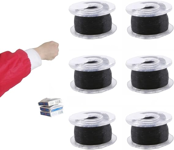 sumrica Magic 6PCS High-Strength Micron-Grade Invisible Magic Thread Spool Set - High Tensile Low-Gloss Levitation Prop Filament,Prank Trick for Halloween Christmas Party, Funny Gag Toy (400m/Spool)