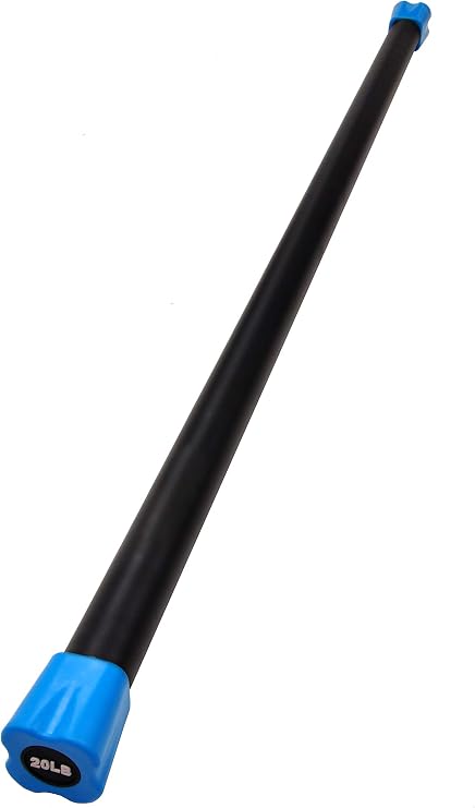 Fitvids Total Body Workout Weighted Bar Weighted Workout Bar Weighted Exercise Bar, 20-Pound
