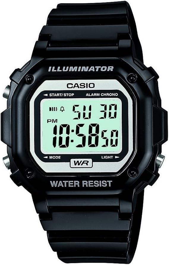 Casio F108WH Series | Men's Digital Watch | Illuminator | Water Resistant | LED Light | Daily Alarm | 1/100 SEC Stopwatch | 3 Hands (HR, Min, SEC) | Date/Day Display | Daily Alarm | 7 Year Battery