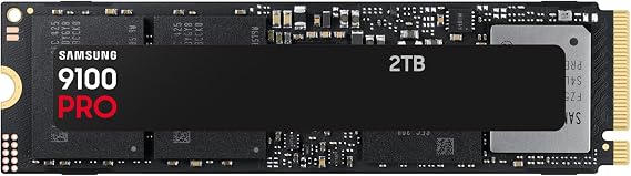 Samsung 9100 PRO NVMe M.2 SSD 2TB PCIe 5.0 Read 14,700MB/s Write 13,400MB/s Internal SSD for Game/Video Editing/AI Black MZ-VAP2T0BW