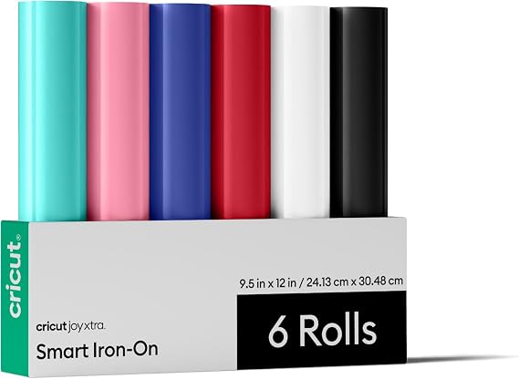 Cricut Smart Iron-On for Joy Xtra, Sampler Pack (9.5in x 12in, 6 Sheets)