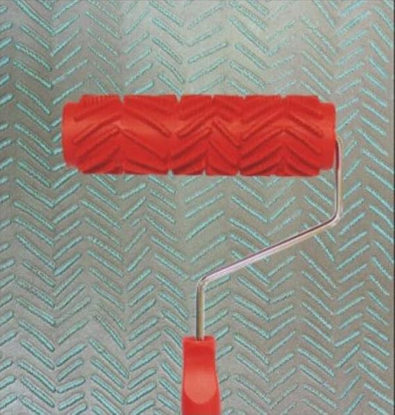 Greek Art 7" DIY Patterned Paint Roller Decorative Rubber Roller Decorative Art Roller Texture Roller with Plastic Handle - More Than 300 Patterns (Pattern AF9)