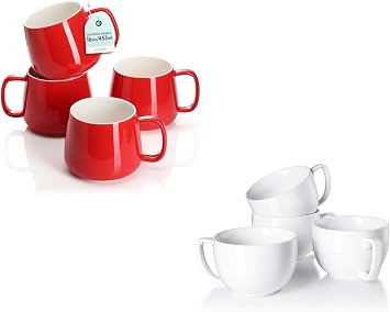 Teocera 16oz Coffee Mugs with Large Handle