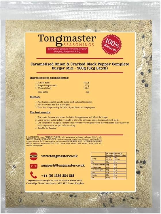 Caramelised Onion & Cracked Black Pepper Burger Complete Mix - 500g