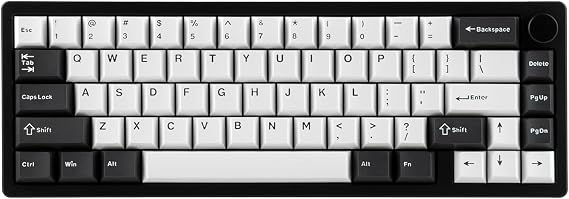 EPOMAKER Galaxy65 Wireless QMK/VIA Mechanical Keyboard, Ball-Catch Anodized Aluminum Custom Keyboard, Pre-Lubed Hot-Swappable Switch, RGB Backlit, Rotary Knob, 2.4Ghz/BT/Type-C (Black)