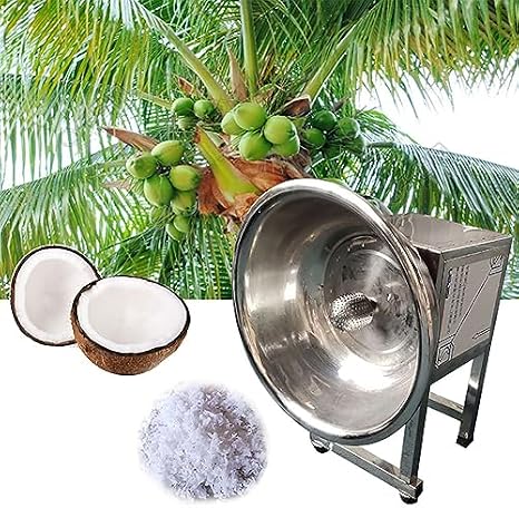 Coconut Scraper Shredder - Electric 304 Stainless Steel Digging and Extracting Machine, 370W Vertical Shredder for Commercial Coconut Processing